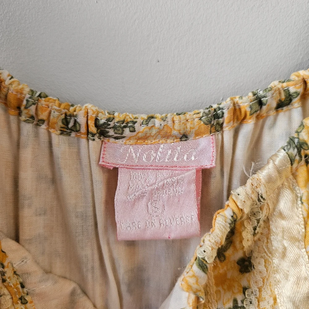 Nolita Yellow and White Lace Floral Midi Dress - Picture 7 of 7